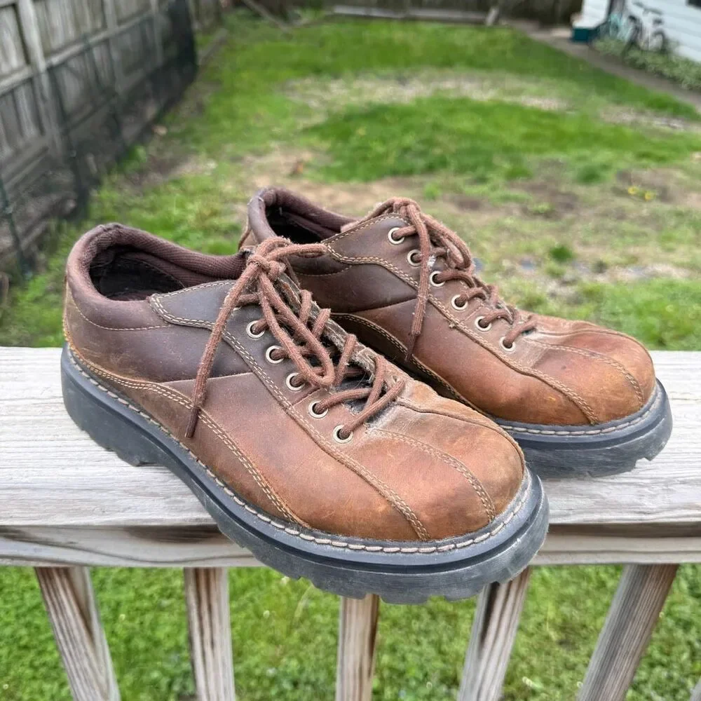 Y2K Urban Up Brown Leather Platform Lug Sole Men’s Chunky Shoes